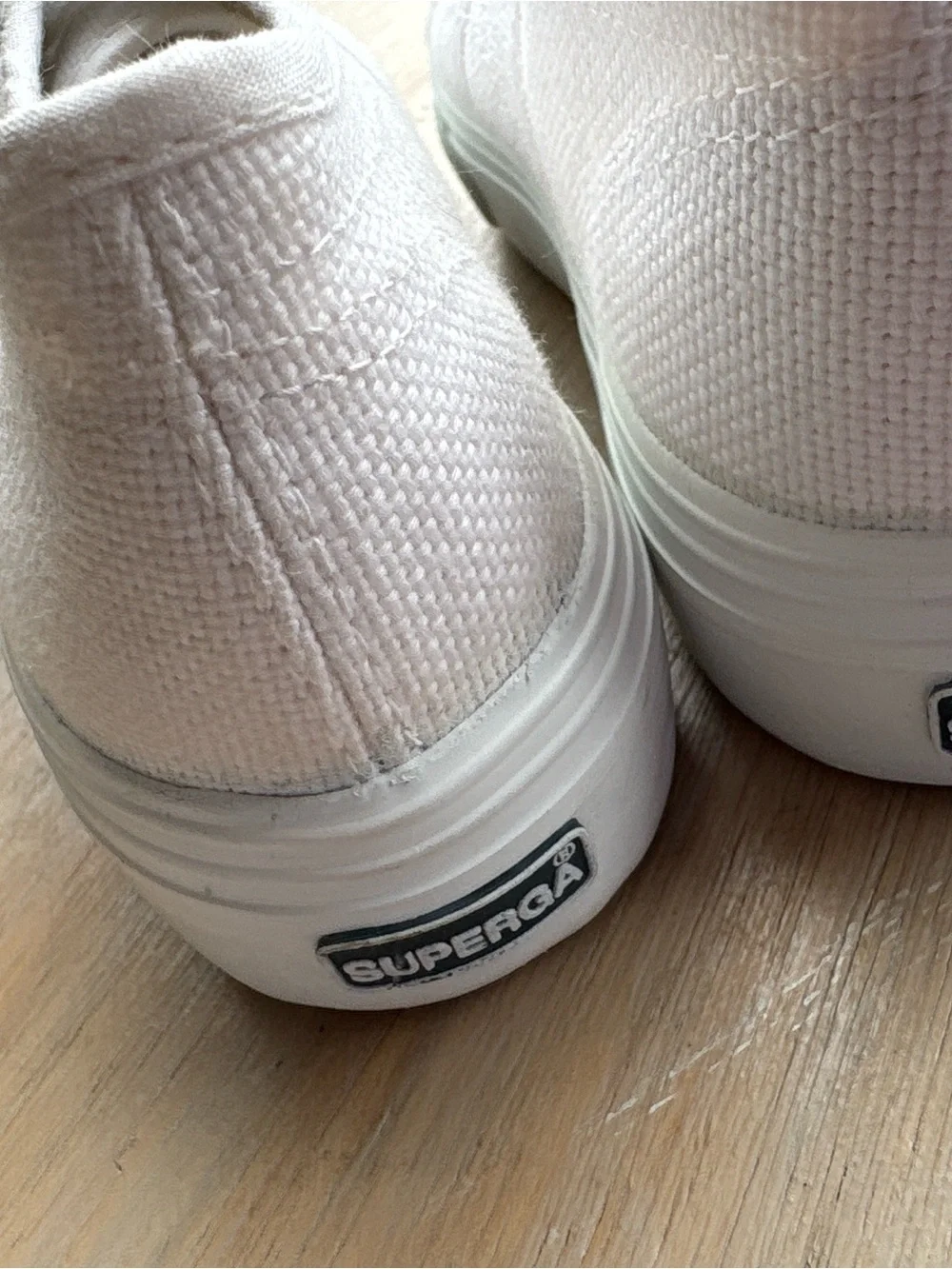 Superga White Canvas Kids Lace-Up Sneakers